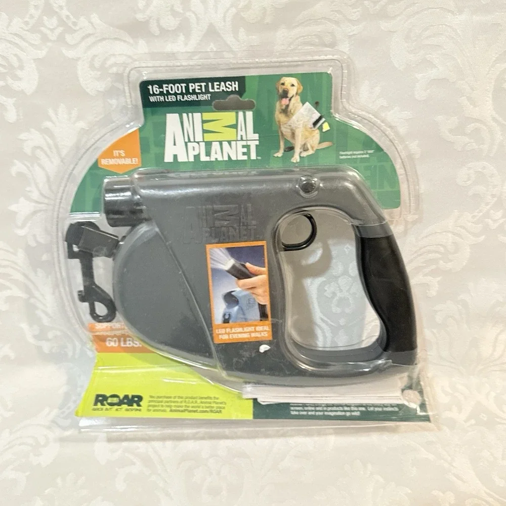 Animal Planet Retractable LED Lighted 16' Dog Leash with Waste Bag Holder